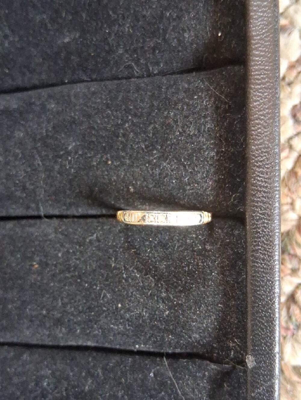 Vintage Art Deco 14 K Two Tone Gold Diamond Band (Rings Of O"romance) - Picture 7 of 7